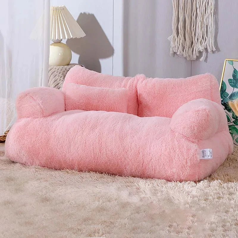 Canapé de lit pour chat de luxe Hiver Nid de chat chaud Lit pour animaux de compagnie pour petits chiens moyens Chats Lit en peluche confortable pour chiot Fournitures pour animaux de compagnie