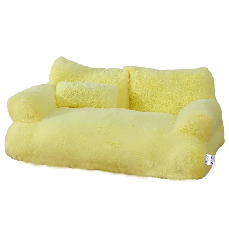 Canapé de lit pour chat de luxe Hiver Nid de chat chaud Lit pour animaux de compagnie pour petits chiens moyens Chats Lit en peluche confortable pour chiot Fournitures pour animaux de compagnie