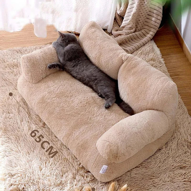 Canapé de lit pour chat de luxe Hiver Nid de chat chaud Lit pour animaux de compagnie pour petits chiens moyens Chats Lit en peluche confortable pour chiot Fournitures pour animaux de compagnie