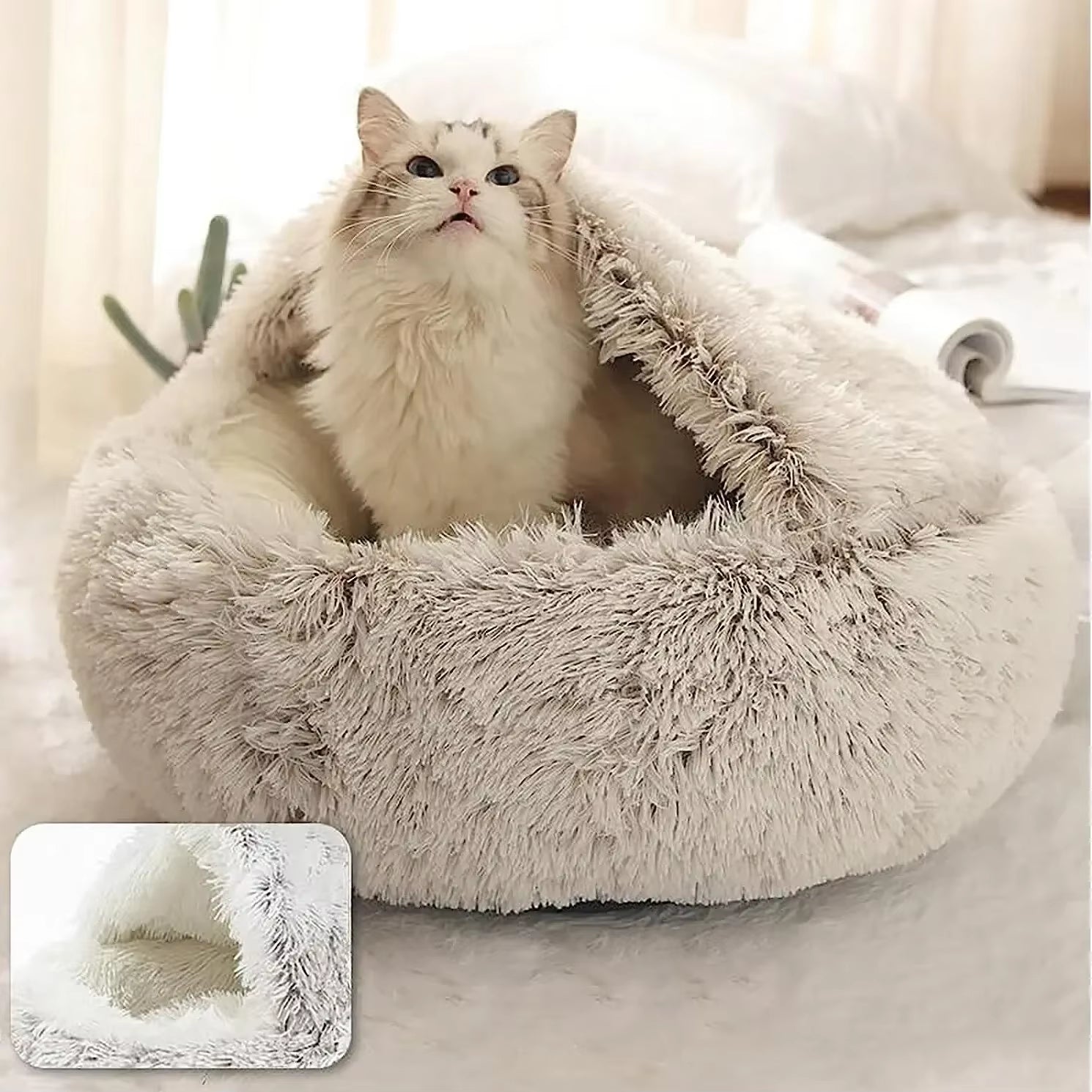 Le cocon douillet 2-en-1 pour chat et chien : offrez à vos compagnons à quatre pattes le sommeil dont ils rêvent ! 🐾💤